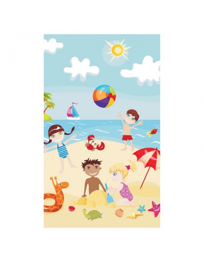 Πίνακας σε καμβά με Θάλασσα με παιδιά στην παραλία