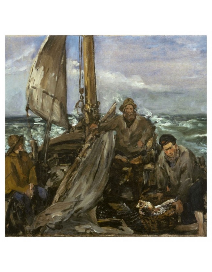Πίνακας σε καμβά με Θάλασσα με ψαράδες