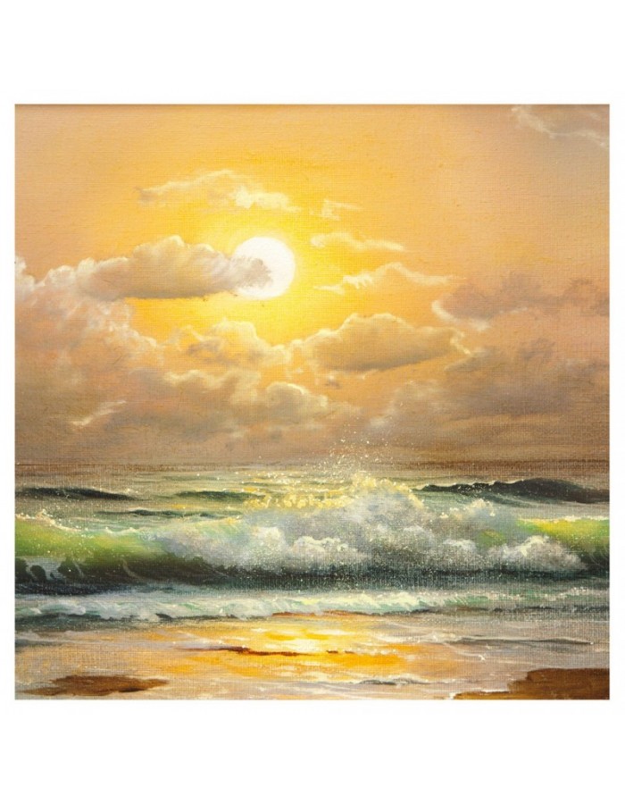 Πίνακας σε καμβά με Θάλασσα με ζωγραφιστική παραλία