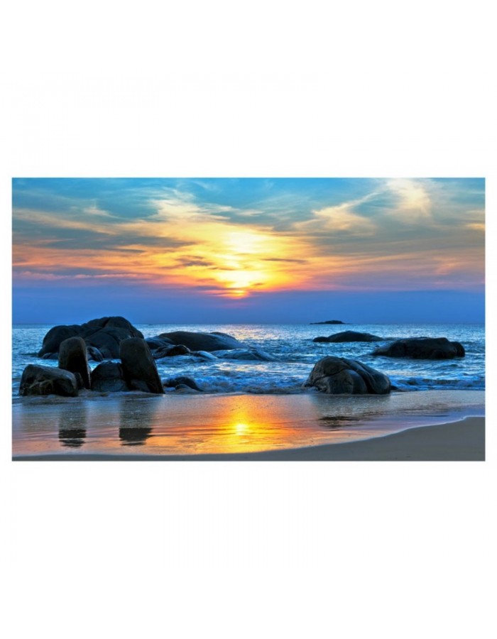 Πίνακας σε καμβά με Θάλασσα παραλία με βράχια