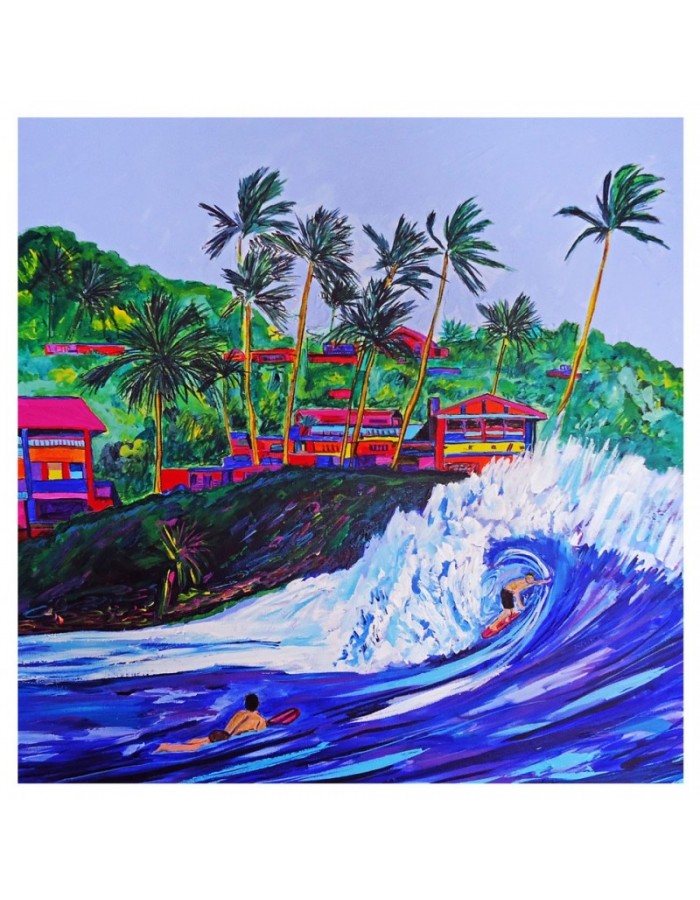 Πίνακας σε καμβά με Θάλασσα ζωγραφιά με τροπικό νησί