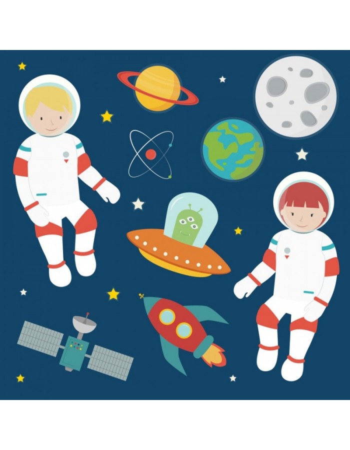 Πίνακας σε καμβά με αστροναύτες