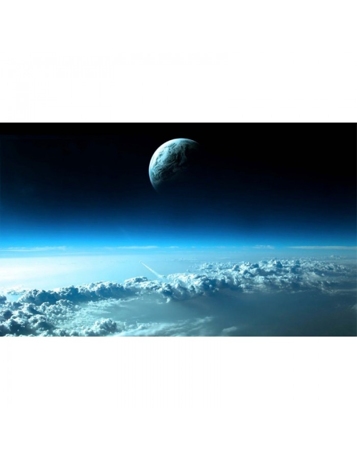 Πίνακας σε καμβά με διάστημα με Γη και σύννεφα