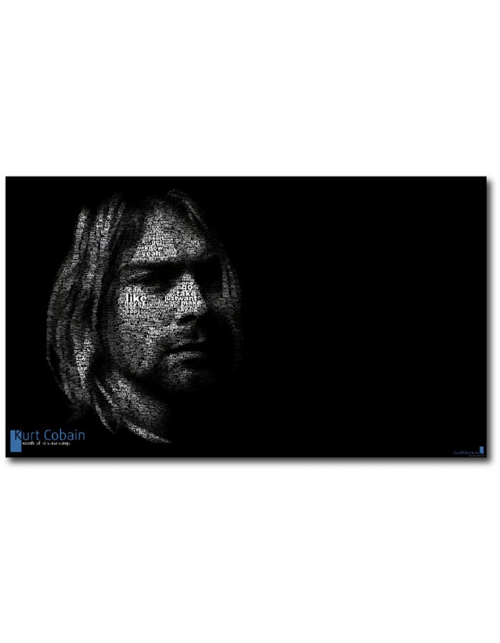 Πίνακας σε καμβά με μουσική Kurt Cobain letters