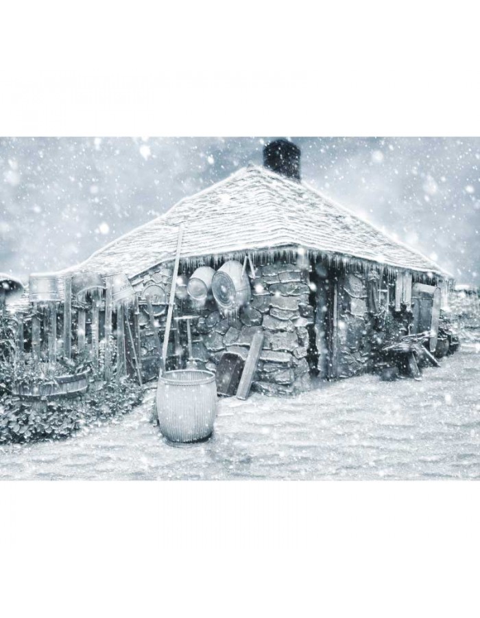 Πίνακας σε καμβά με Τοπία με Χιονισμένο σπιτάκι