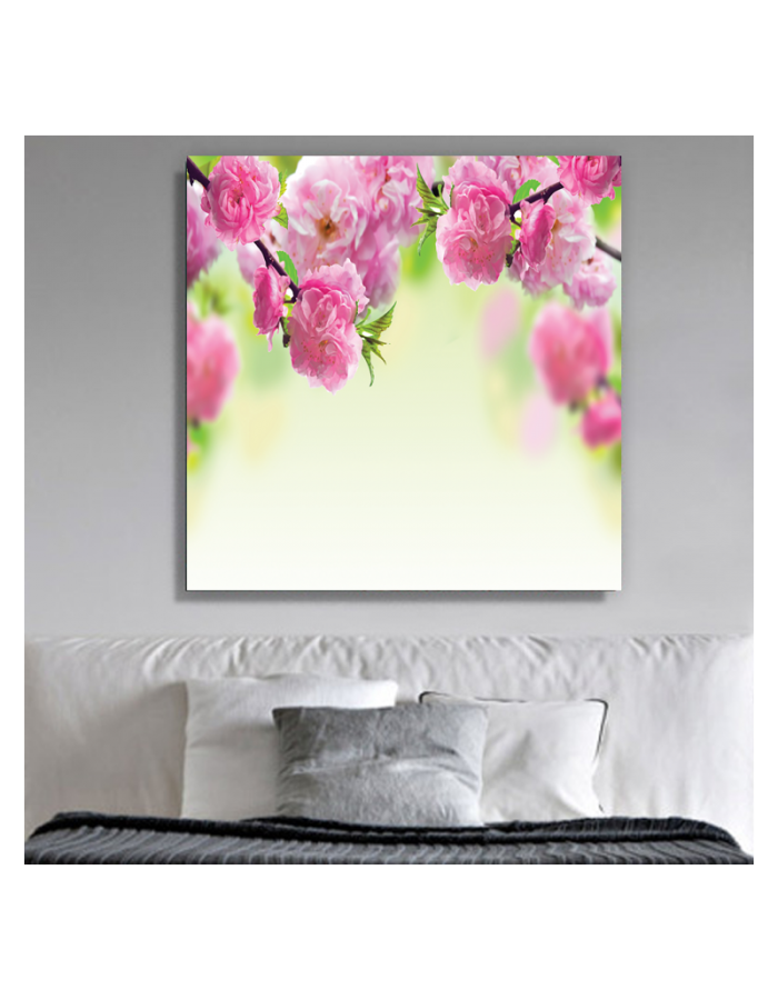 Πίνακας σε καμβά με Τοπία Ροζ λουλούδια