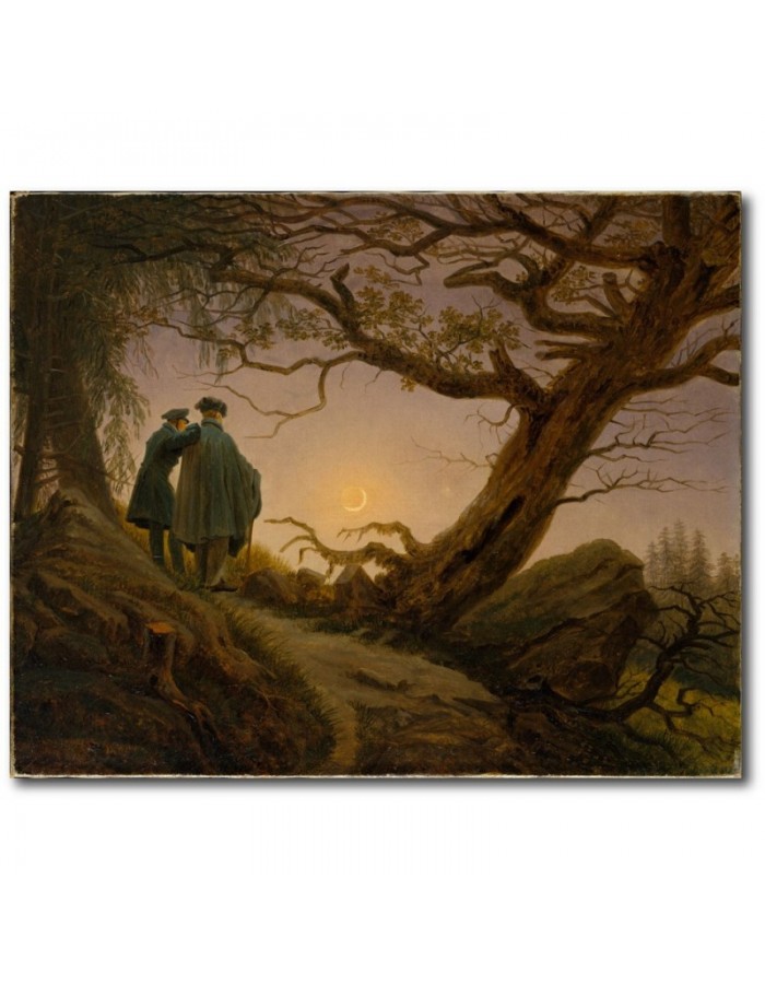 Πίνακας σε καμβά με Ζωγραφική Caspar Friedrich Two Men Contemplating the Moon