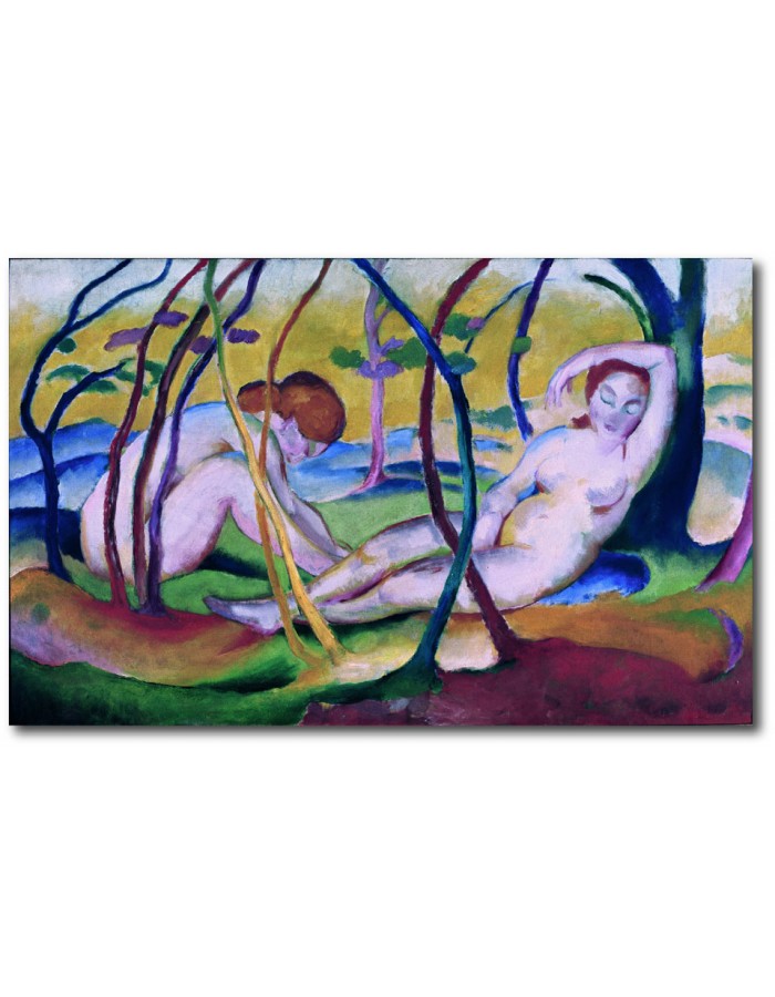 Πίνακας σε καμβά με Ζωγραφική Franz marc Nudes under trees