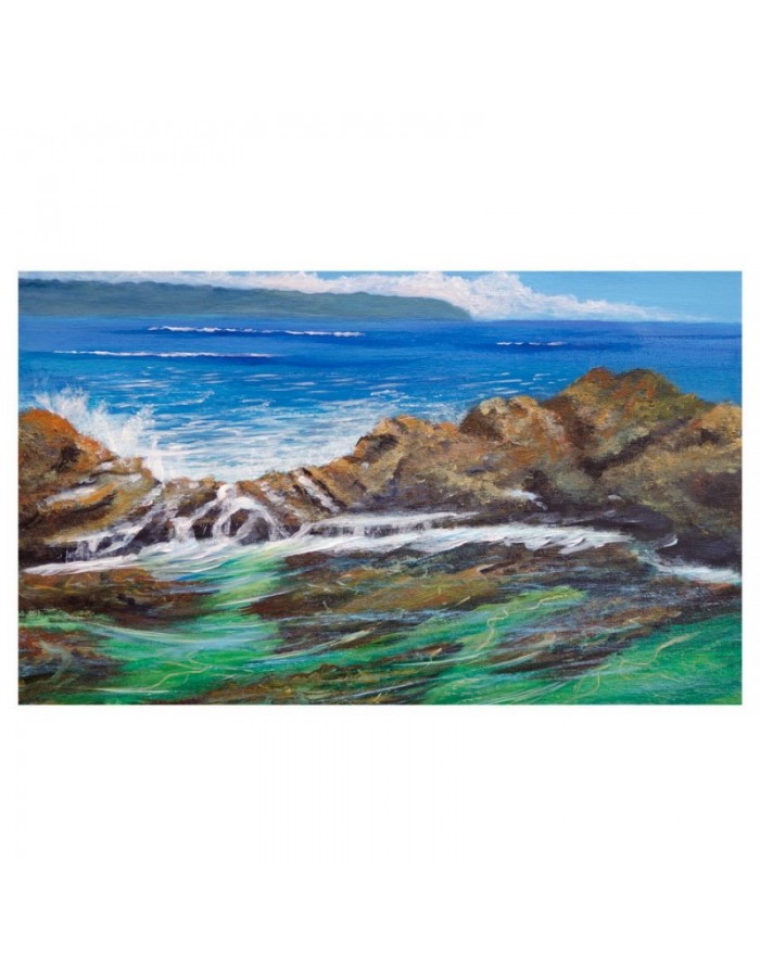 Πίνακας σε καμβά με Ζωγραφική με βραχώδη ακτή