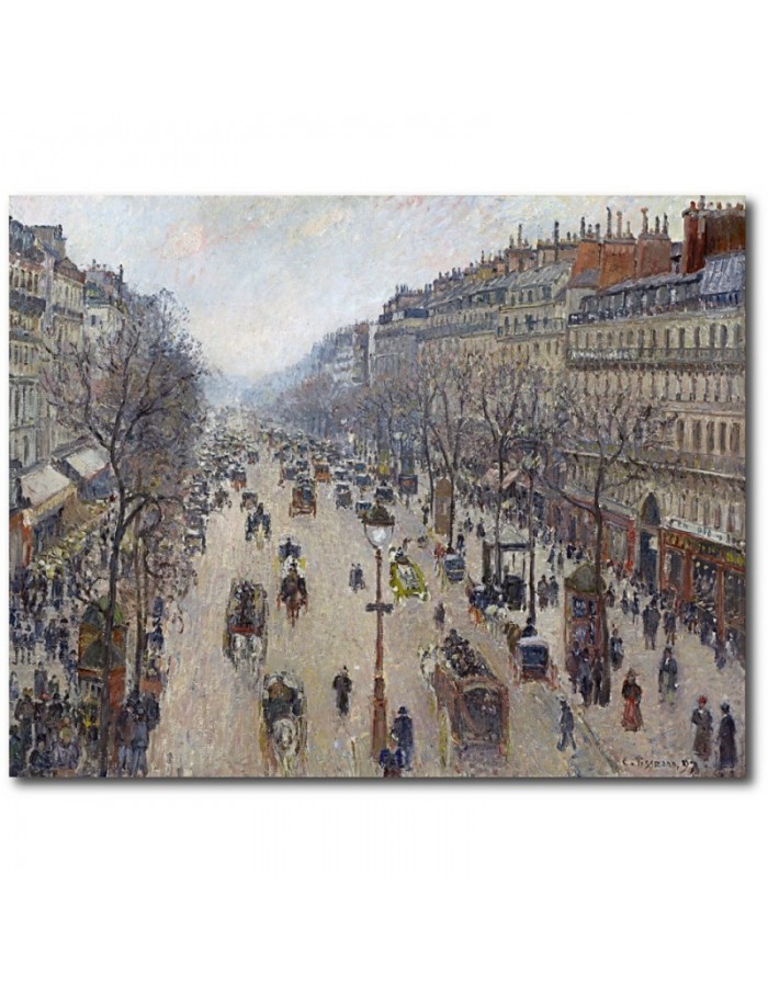 Πίνακας σε καμβά με Ζωγραφική του Camille Pissarro Boulevard Montmartre