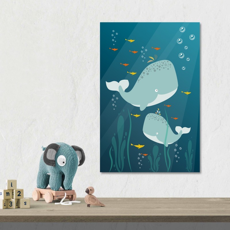 Πίνακας σε καμβά Ωκεανός με Φάλαινες