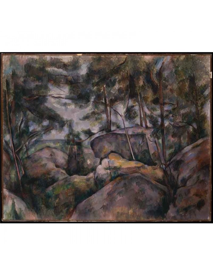 Πίνακας σε καμβά Paul Cezanne - Rocks in the Forest(1890)