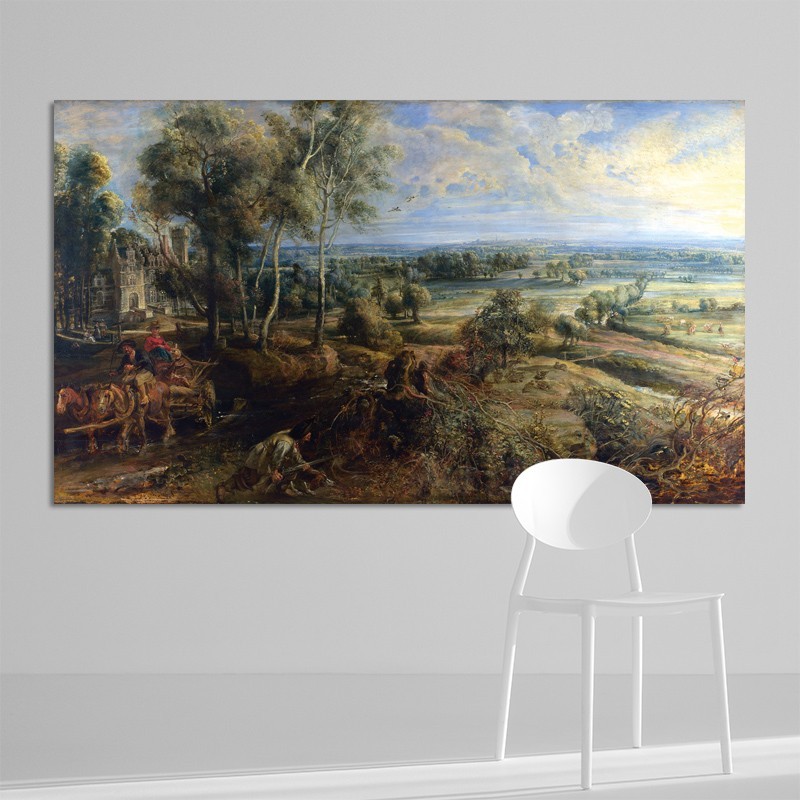 Πίνακας σε καμβά Peter Paul Rubens - A View of Het Steen in the Early Morning