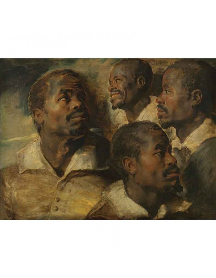 Πίνακας σε καμβά Peter Paul Rubens - Four studies of a head of a moor