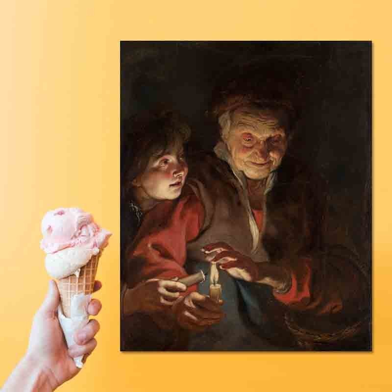 Πίνακας σε καμβά Peter Paul Rubens - Old Woman and Boy with Candles
