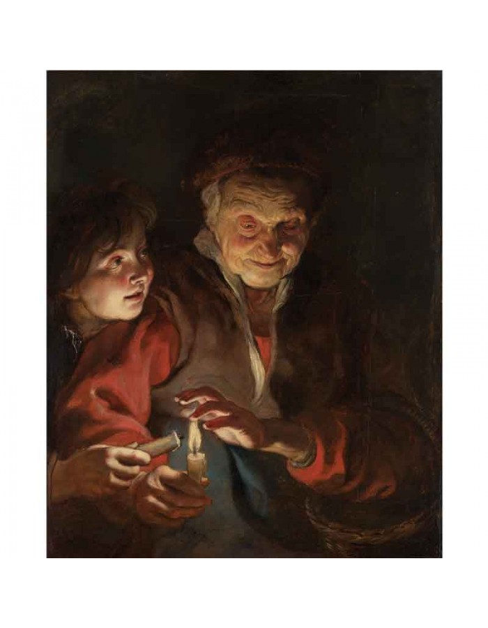 Πίνακας σε καμβά Peter Paul Rubens - Old Woman and Boy with Candles
