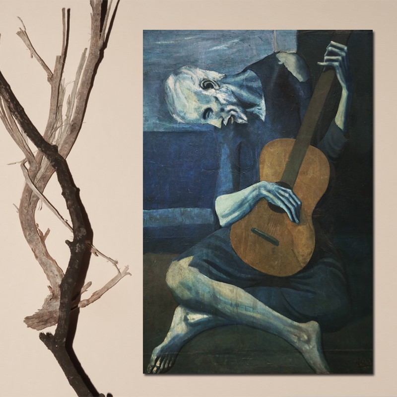 Πίνακας σε καμβά Picasso - Old guitarist Chicago