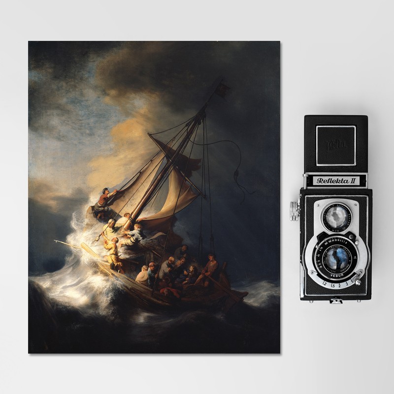Πίνακας σε καμβά Rembrandt - Christ in the Storm on the Lake of Galilee