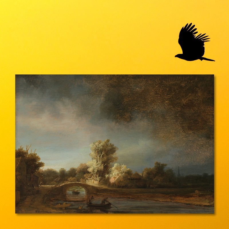 Πίνακας σε καμβά Rembrandt - De stenen brug