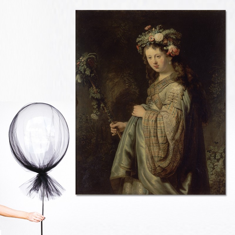 Πίνακας σε καμβά Rembrandt - Saskia van Uylenburgh as Flora