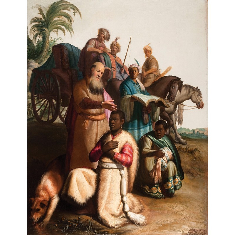 Πίνακας σε καμβά Rembrandt - The Baptism of the Eunuch