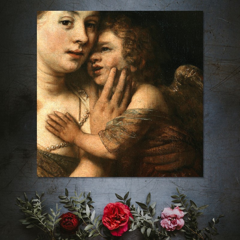Πίνακας σε καμβά Rembrandt - Venus and Amor