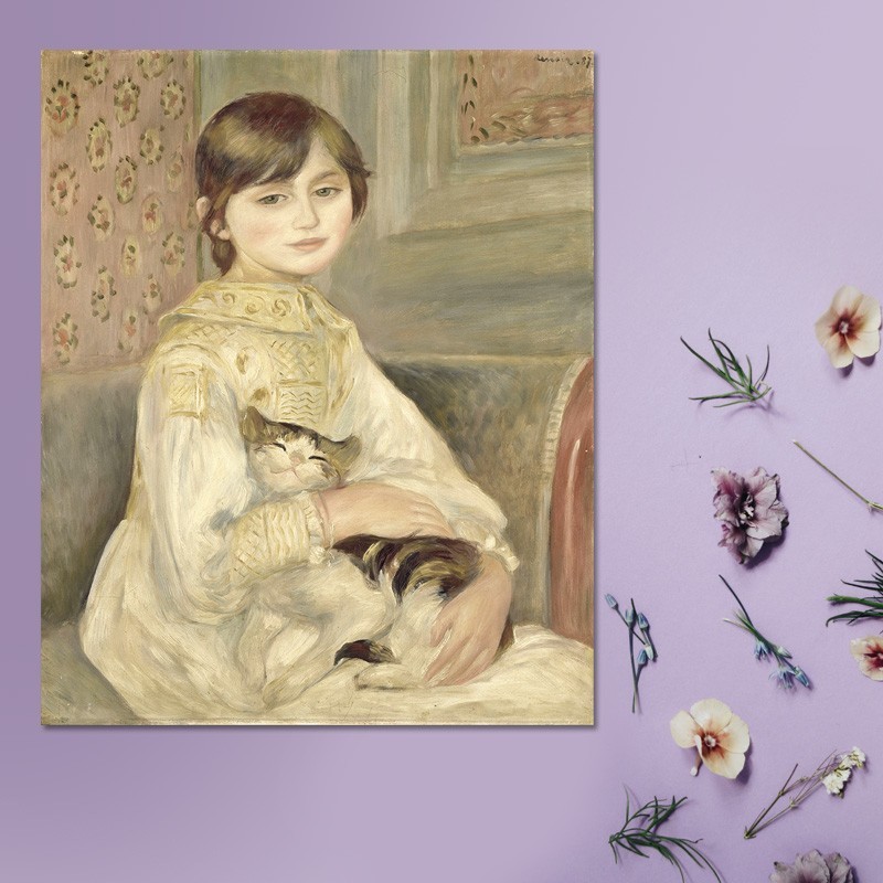 Πίνακας σε καμβά Renoir - Julie Manet with a cat