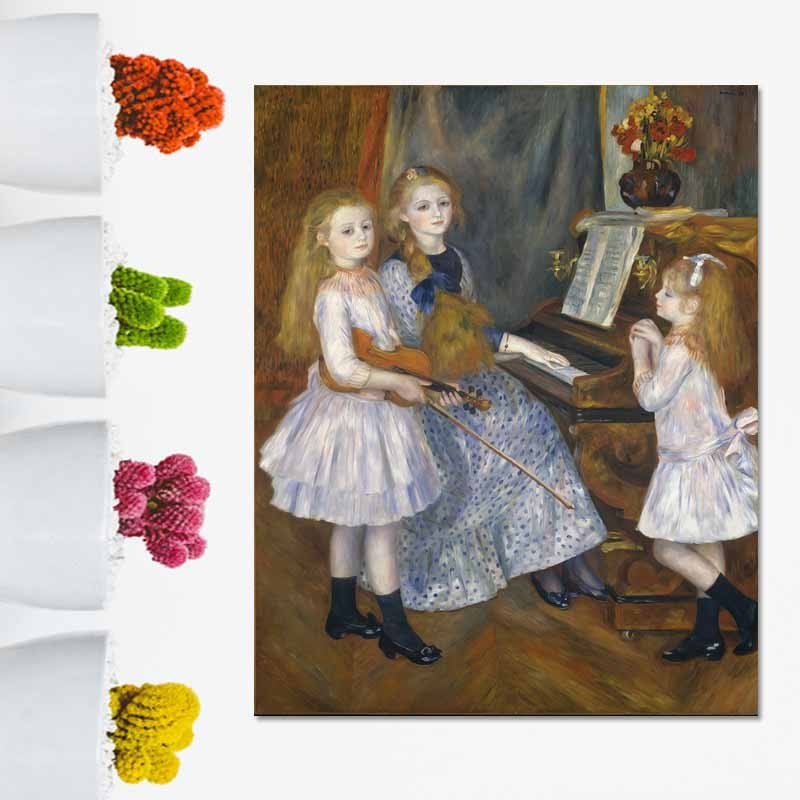 Πίνακας σε καμβά Renoir - The Daughters of Catulle Mendès, Huguette, Claudine and Helyonne