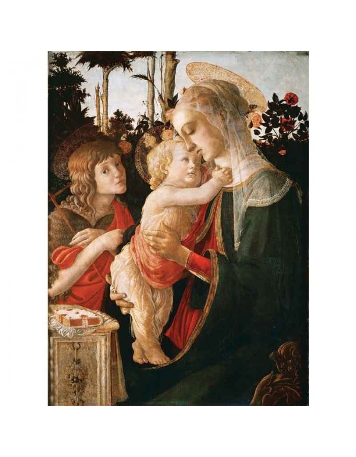 Πίνακας σε καμβά Sandro Botticelli - Madonna and Child with St. John the Baptist - 1470–1475