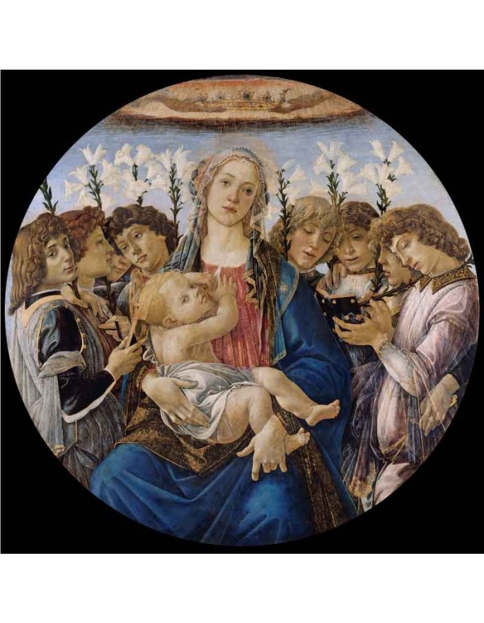 Πίνακας σε καμβά Sandro Botticelli - Madonna with Lillies and Eight Angels - 1478