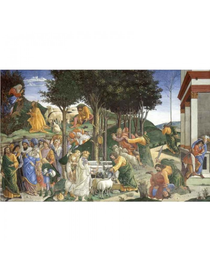 Πίνακας σε καμβά Sandro Botticelli  - Youth of Moses Sistine Chapel