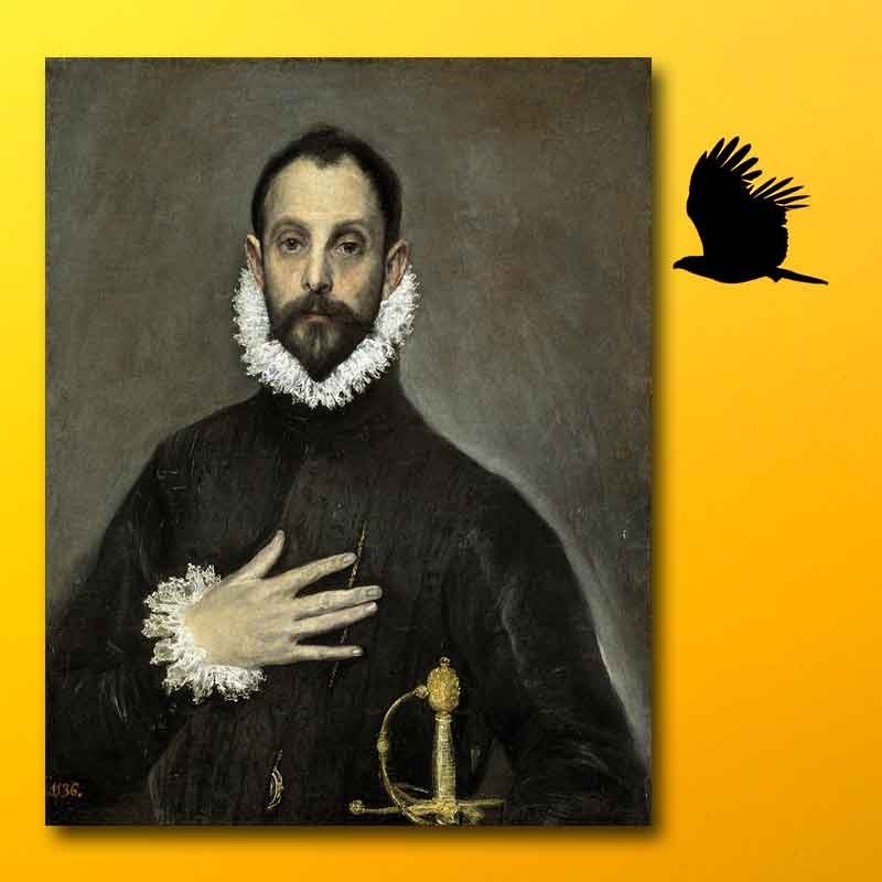 Πίνακας σε καμβά The Nobleman with his hand on his chest-El Greco