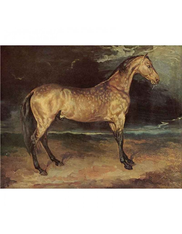Πίνακας σε καμβά Théodore Géricault - Horse in the Storm - 1820
