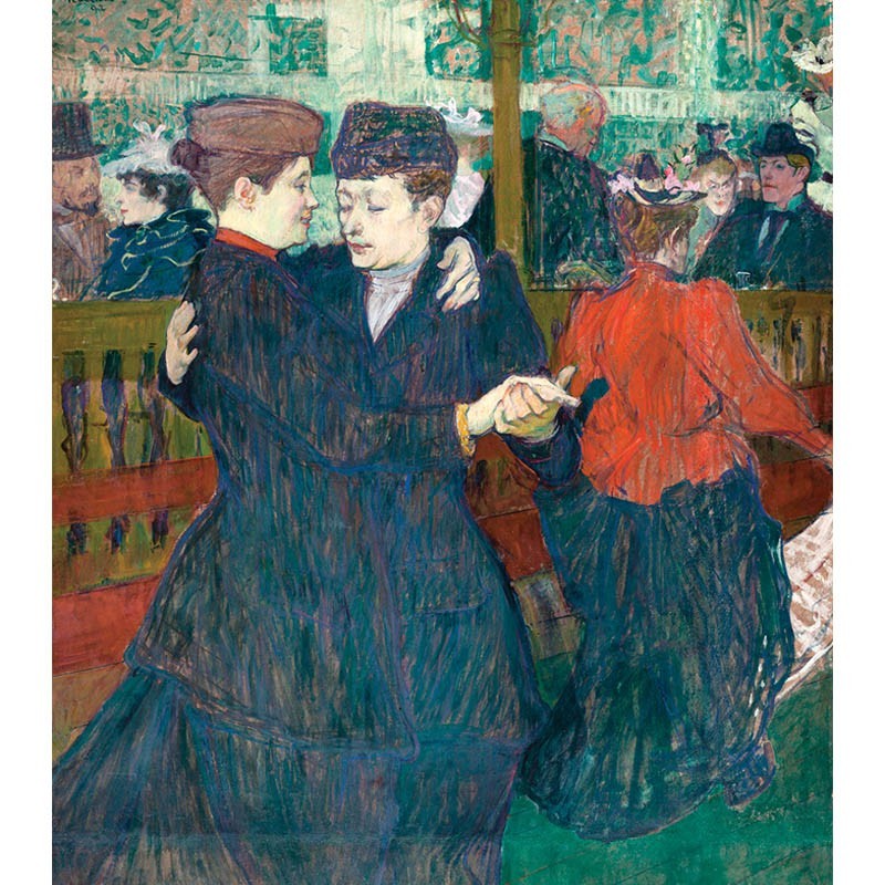 Πίνακας σε καμβά Toulouse Lautrec - At the Moulin Rouge Two Women Waltzing