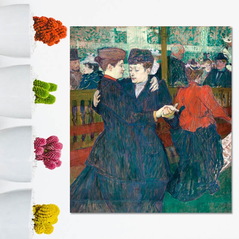 Πίνακας σε καμβά Toulouse Lautrec - At the Moulin Rouge Two Women Waltzing