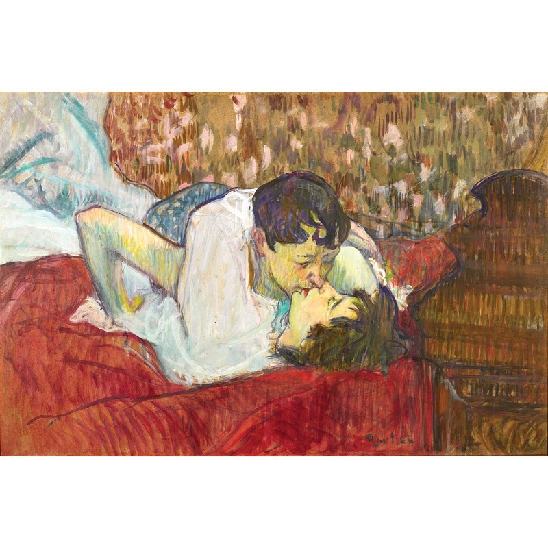 Πίνακας σε καμβά Toulouse Lautrec - The Kiss