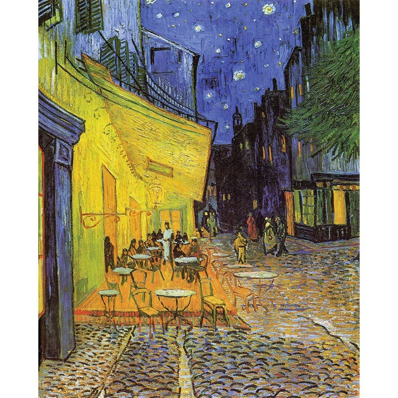 Πίνακας σε καμβά Van Gogh - Cafe-terrace on the place du forum arles at night