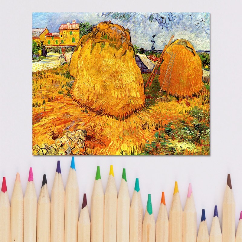 Πίνακας σε καμβά Van Gogh - Haystacks in Provence