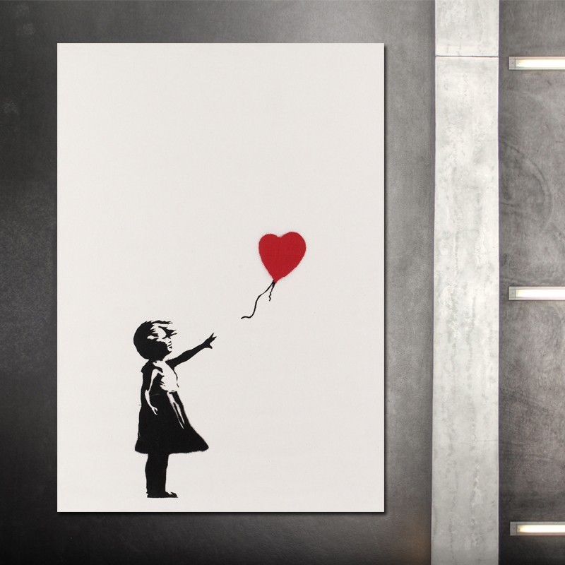 Πίνακας σε καμβά Βanksy -Girl with balloon