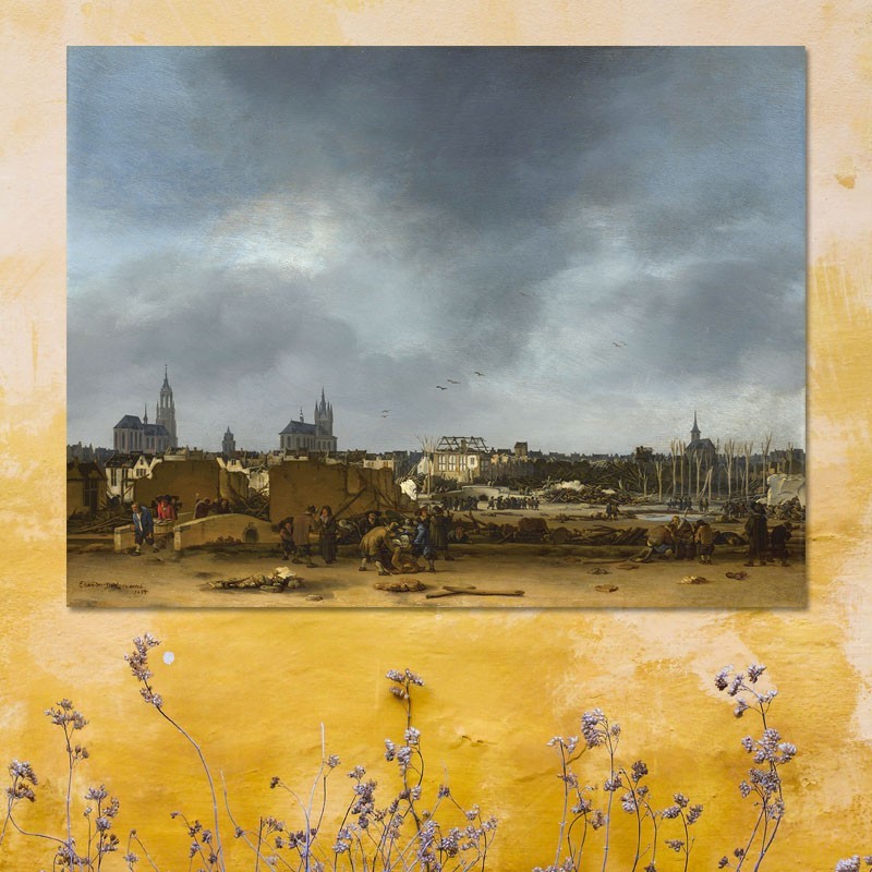 Πίνακας σε καμβά Vermeer - A View of Delft after the Explosion of 1654