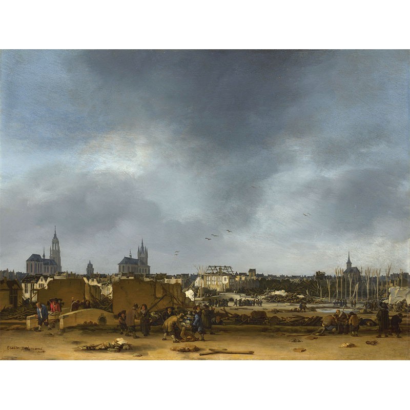 Πίνακας σε καμβά Vermeer - A View of Delft after the Explosion of 1654