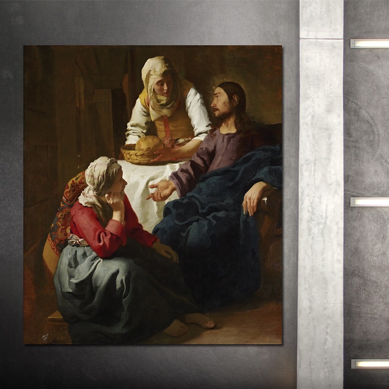 Πίνακας σε καμβά Vermeer - Christ in the House of Martha and Mary