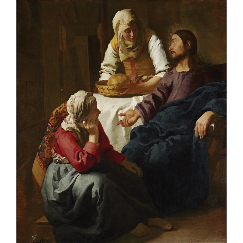 Πίνακας σε καμβά Vermeer - Christ in the House of Martha and Mary