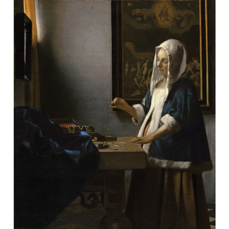 Πίνακας σε καμβά Vermeer - Woman Holding a Balance