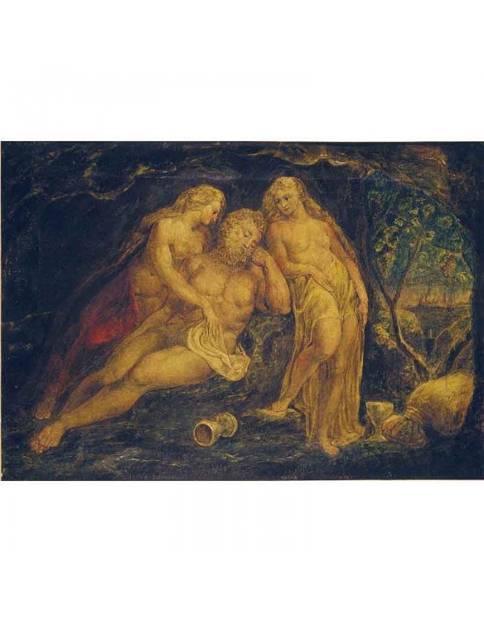 Πίνακας σε καμβά William Blake - Lot and His Daughters
