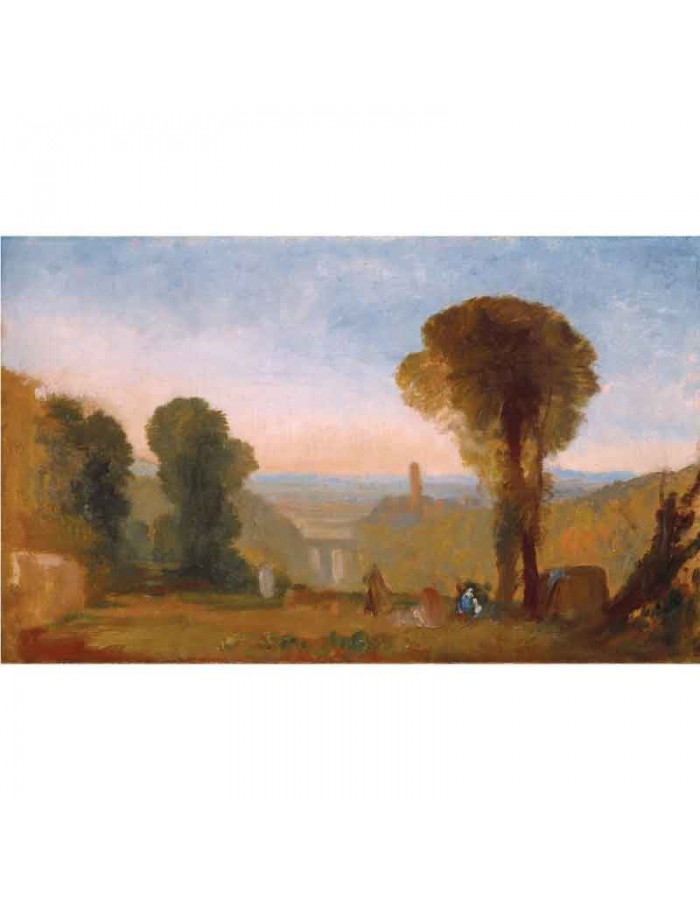 Πίνακας σε καμβά William Turner - Italian Landscape with Bridge and Tower - 1827