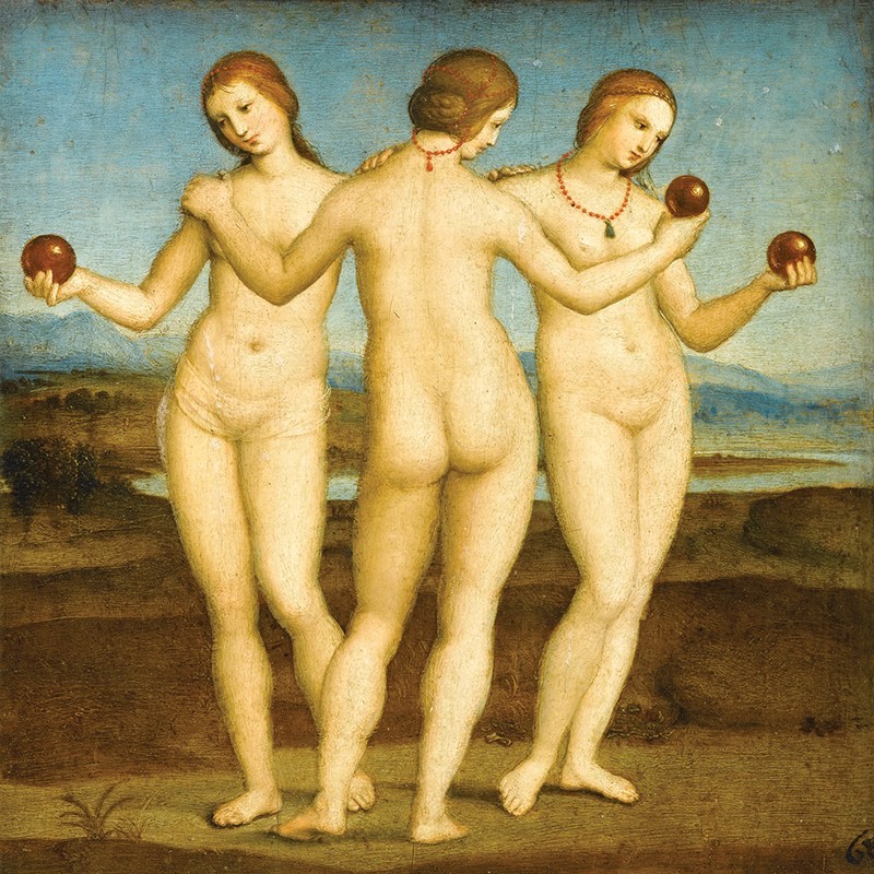 Πίνακαςσ σε καμβά Raffaello - The three Graces