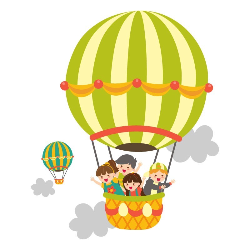 T-shirt Παιδάκια σε αερόστατο