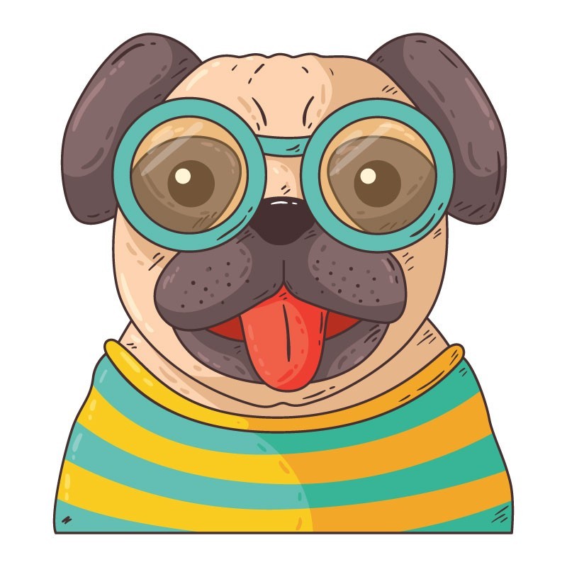T-shirt Σκύλος με γυαλιά