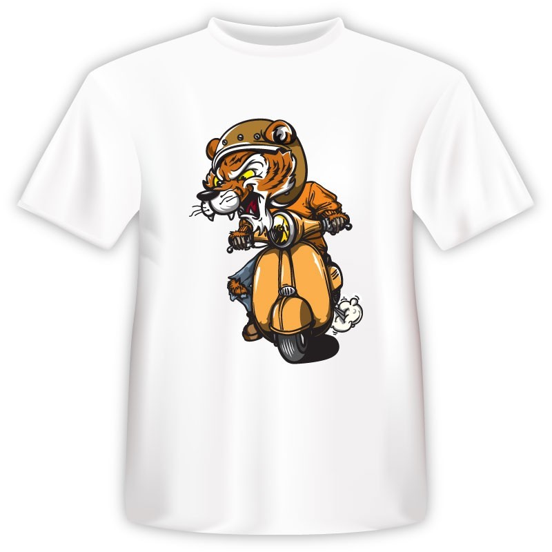 T-shirt Τίγρης σε Μηχανή